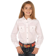 Girls White Western Shirt