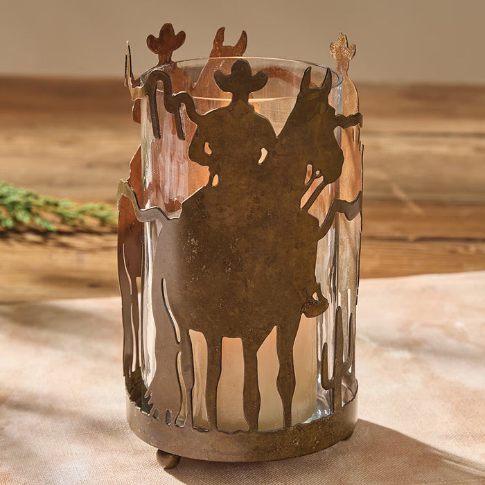 Park Designs Rustic Cowboy Pillar Candle Holder