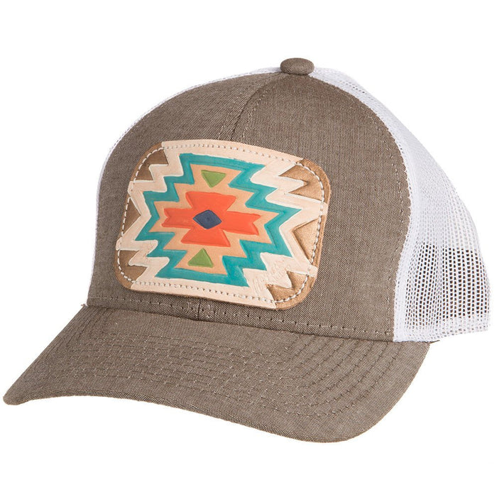 Fall Heathered Brown Aztec Patch Cap