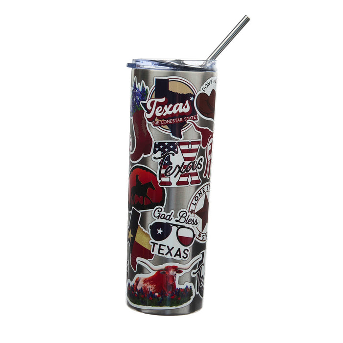 Carson Gifts Texas 23oz Stainless Steel with Straw Tumbler