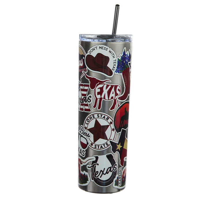 Carson Gifts Texas 23oz Stainless Steel with Straw Tumbler