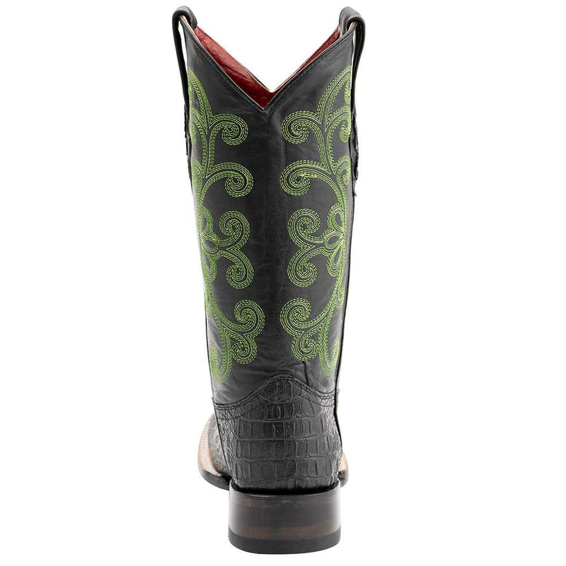 Ferrini Women's Black Caiman Print Cowgirl Boots