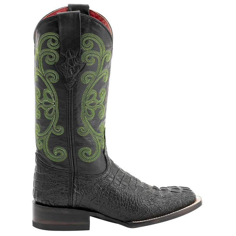 Ferrini Women's Black Caiman Print Cowgirl Boots