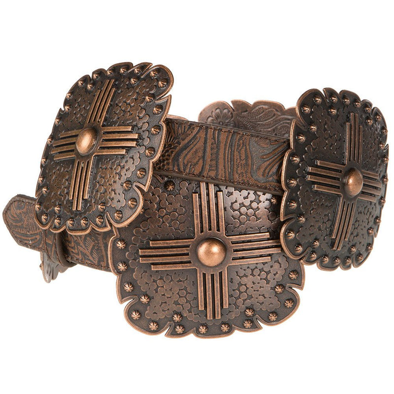 Ladies Angel Ranch 1" Brown Cross Concho Belt