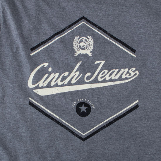 Cinch Men's Grey ase Logo T-Shirt