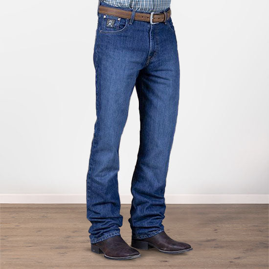 Cinch Men's Black Label Relaxed Fit Dark Stonewash Jeans