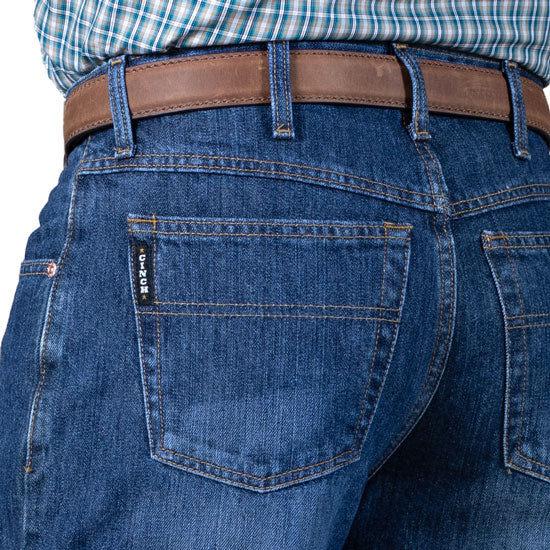 Cinch Men's Black Label Relaxed Fit Dark Stonewash Jeans
