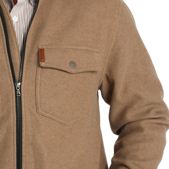 Cinch Men's Khaki Brushed Knit Shirt Jacket