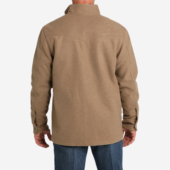 Cinch Men's Khaki Brushed Knit Shirt Jacket