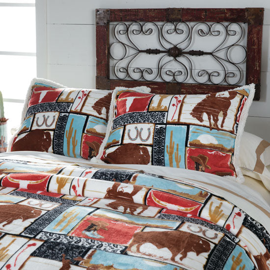 Carstens Vintage Western Sherpa Fleece Comforter Set by Wrangler