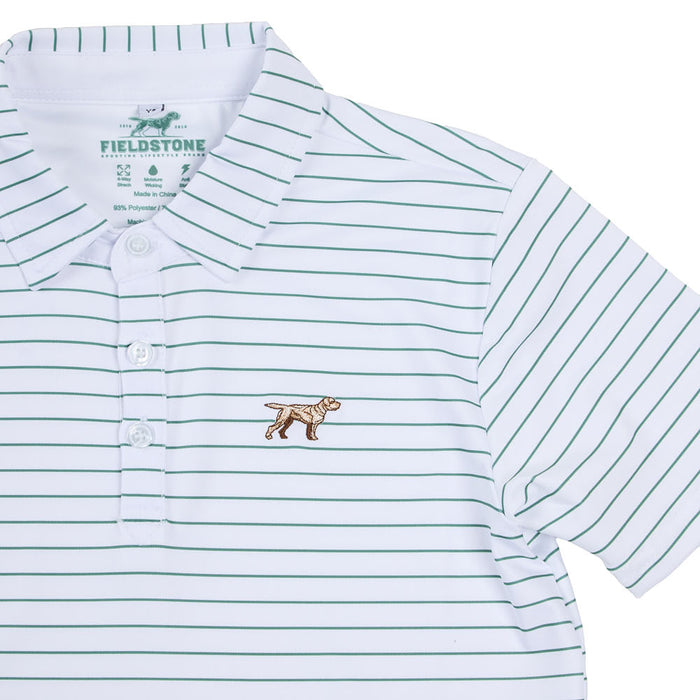 Fieldstone Boy's Green & White Driftwood Polo