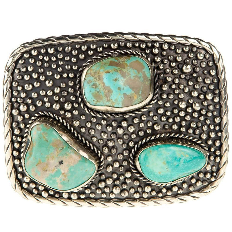 Turquoise 3 Stone Rectangle Buckle