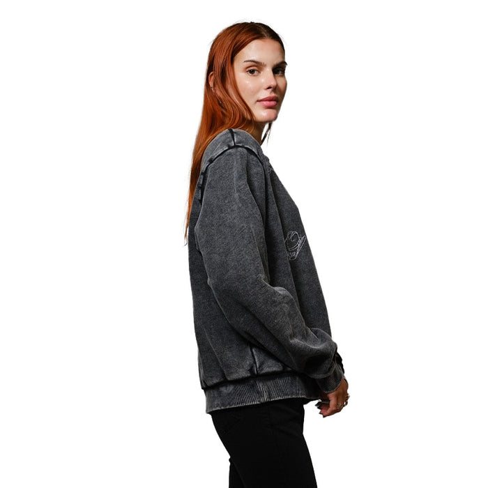 Blue B Women's Charcoal Western Embroidered Sweatshirt
