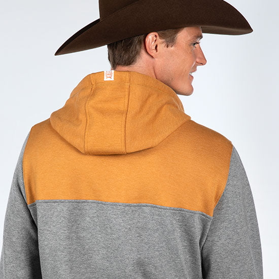 Cinch Men's Grey and Brown Hoodie