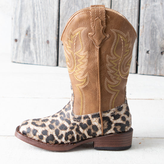 Roper Footwear Kids Glitter Leopard Cowgirl Boot