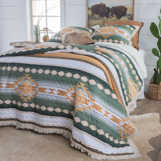 Greenland Home Fashions Zuma Southwest Ruffle Quilt Set