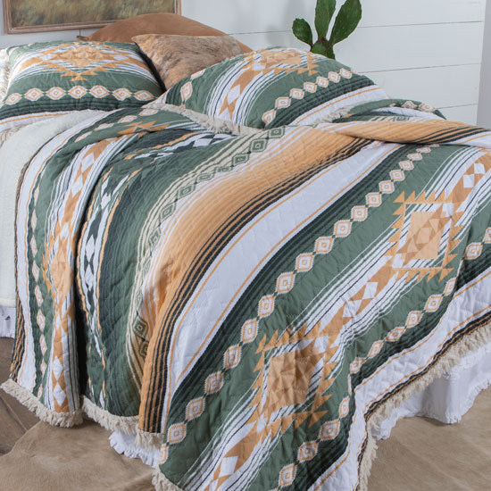 Greenland Home Fashions Zuma Southwest Ruffle Quilt Set
