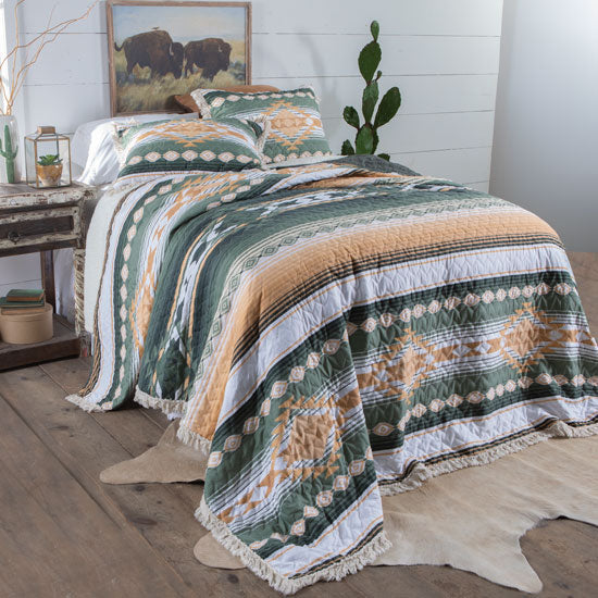 Greenland Home Fashions Zuma Southwest Ruffle Quilt Set