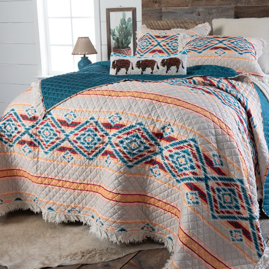 Greenland Home Fashions Sundance Southwest Ruffle Quilt Set