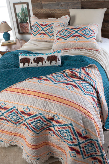 Greenland Home Fashions Sundance Southwest Ruffle Quilt Set