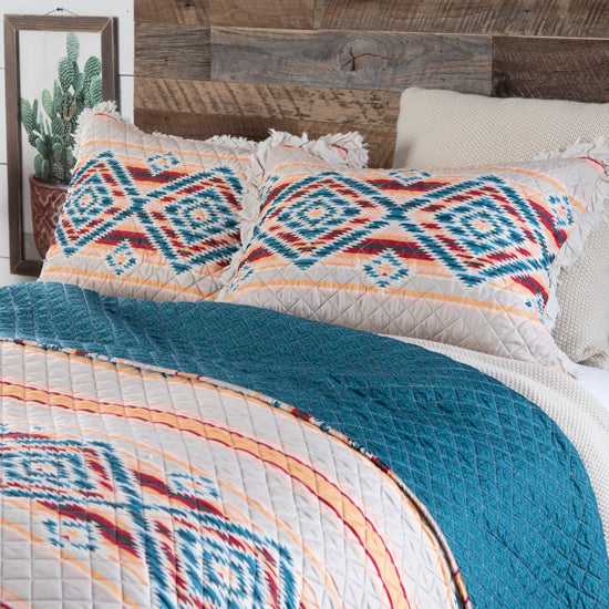 Greenland Home Fashions Sundance Southwest Ruffle Quilt Set