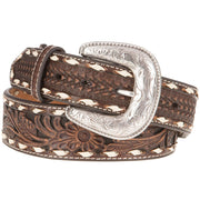 Men's Brown Floral Belt