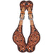 Floral and Brown Whipstitch Ladies Spur Straps