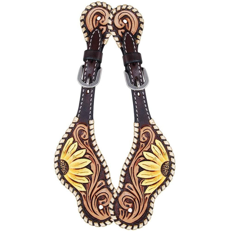 Painted Sunflower Ladies Spur Straps