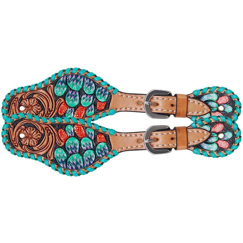 Rafter T Ranch Company Painted Cactus Kids Spur Straps
