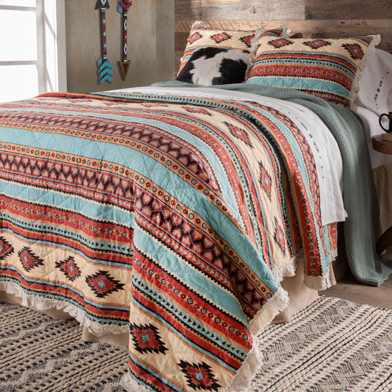 Greenland Home Fashions Red Rocks Ruffle Quilt Set