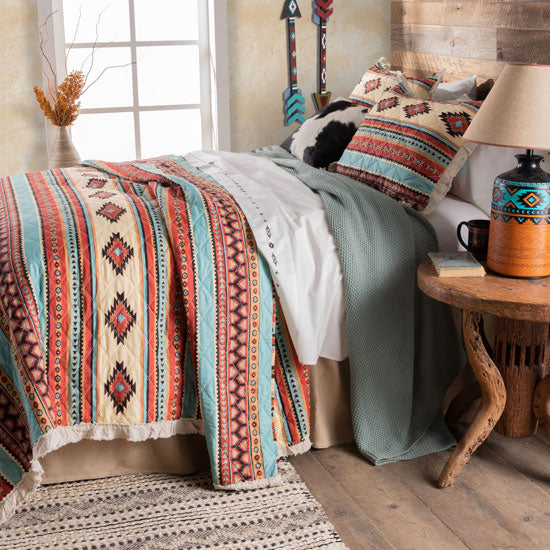 Greenland Home Fashions Red Rocks Ruffle Quilt Set