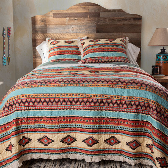 Greenland Home Fashions Red Rocks Ruffle Quilt Set