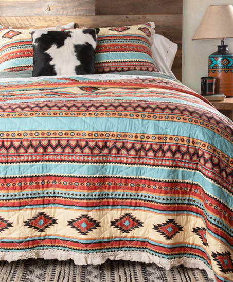Greenland Home Fashions Red Rocks Ruffle Quilt Set