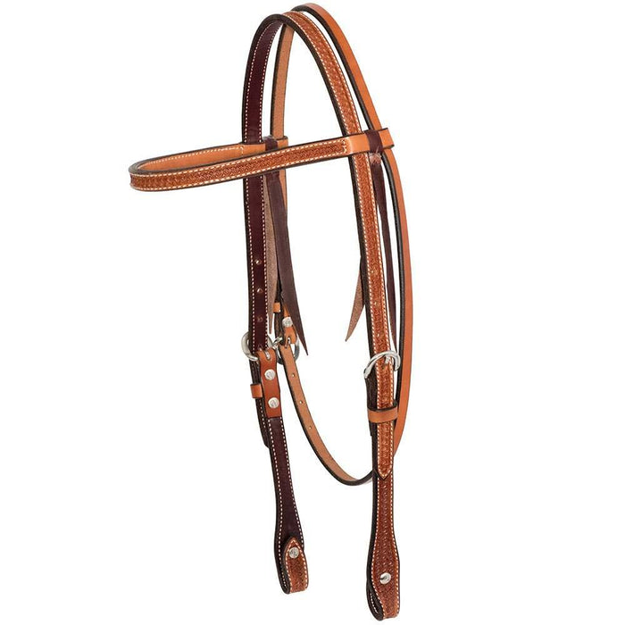 Cowboy Tack 5/8 Inch Golden Spider Stamp Browband Headstall
