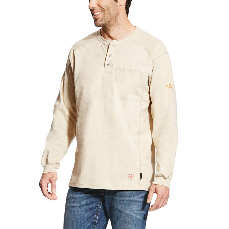 Men's Flame Resistant Sand Air Crew Long Sleeve Shirt