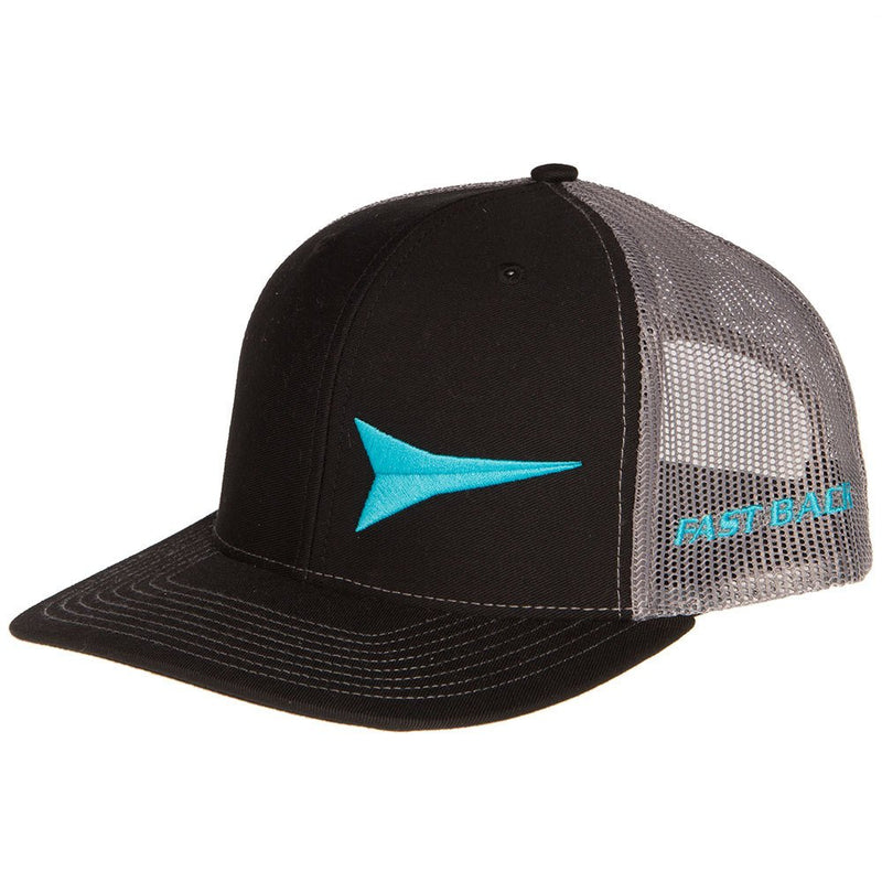 Mens Black Cap With Turquoise Logo