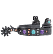 Professional's Purple and Turquoise Dot Youth Spurs