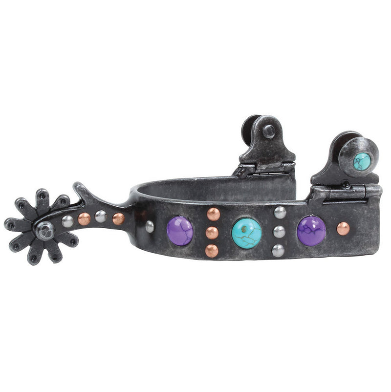 Professional's Purple and Turquoise Dot Youth Spurs