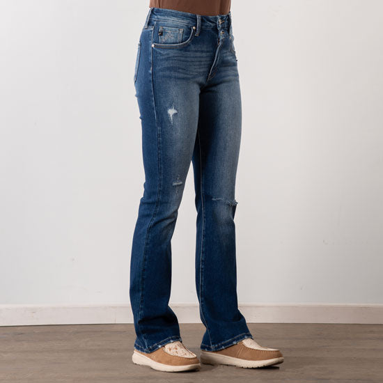Kancan High Rise Distressed Bootcut Jeans