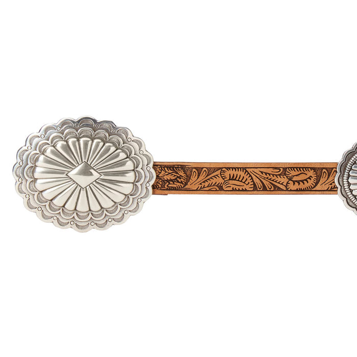 Gem Dandy Accessories Women's Tooled Leather Concho Belt