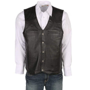 Mens Black Dovers Leather Concealed Leather Vest