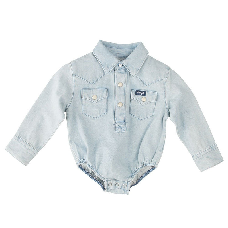 Boy's Infant Long Sleeve Denim Onesie