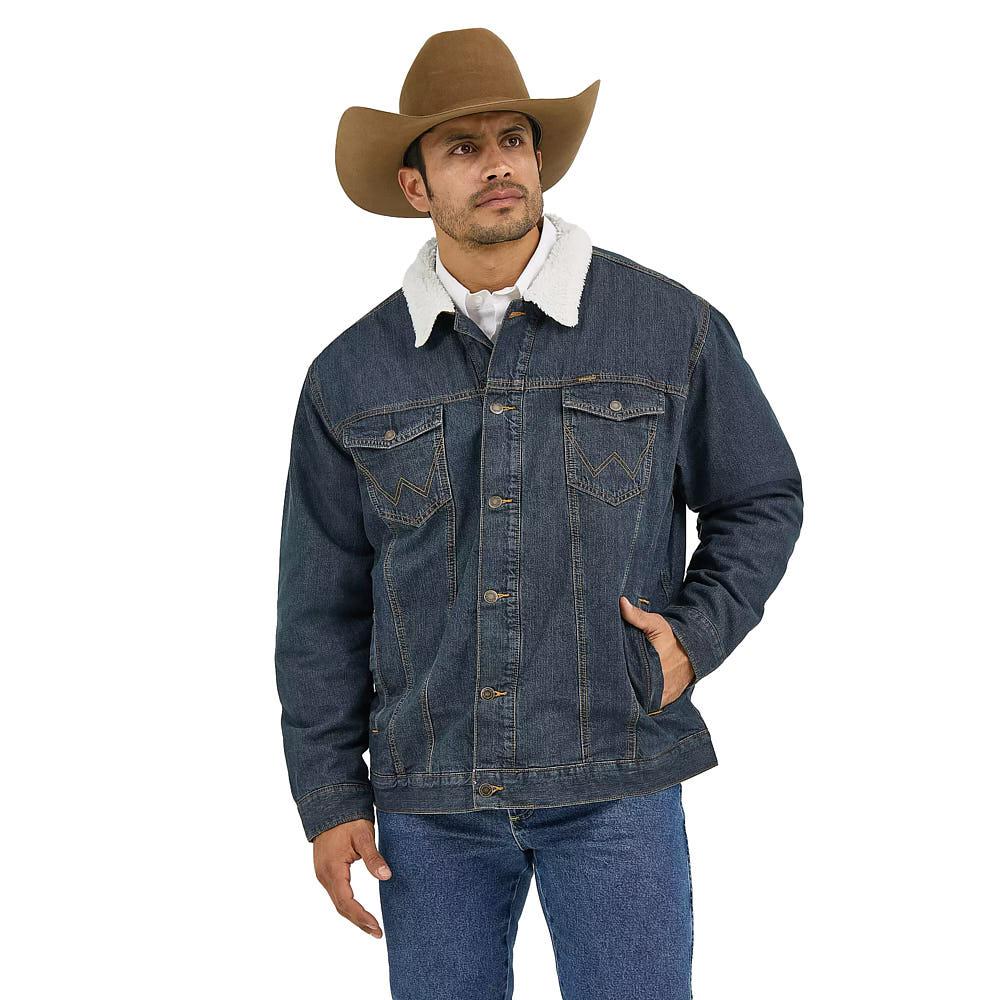 Men's Wrangler Western Lined Zip Front Barn Coat-Raven