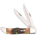 6.5 BoneStag Folding Hunter Knife w/Leather Sheath