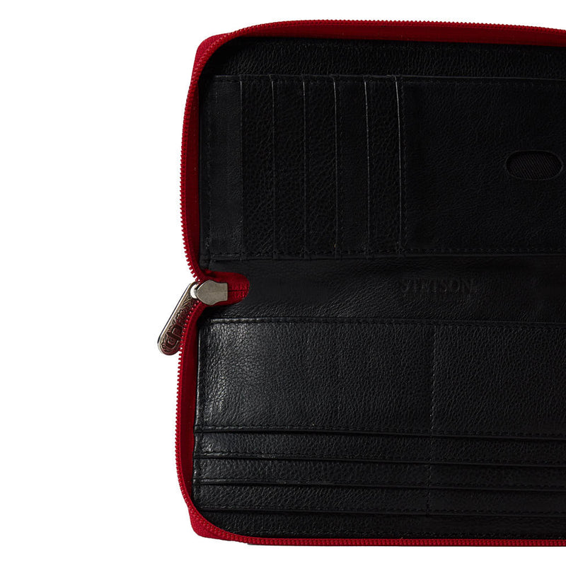Gem Dandy Accessories Red & Black Croco Embossed Leather Wallet