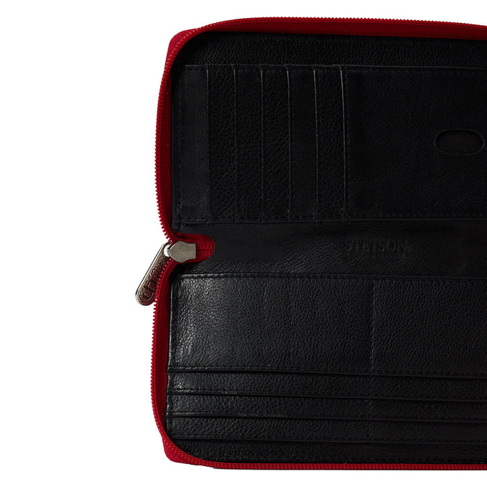 Gem Dandy Accessories Red & Black Croco Embossed Leather Wallet