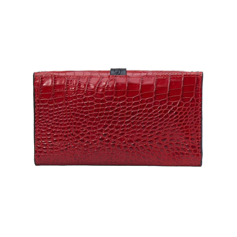 Gem Dandy Accessories Red Croco Embossed Leather Clutch
