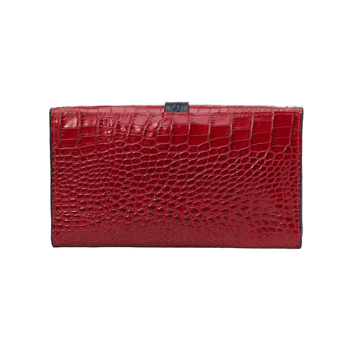 Gem Dandy Accessories Red Croco Embossed Leather Clutch