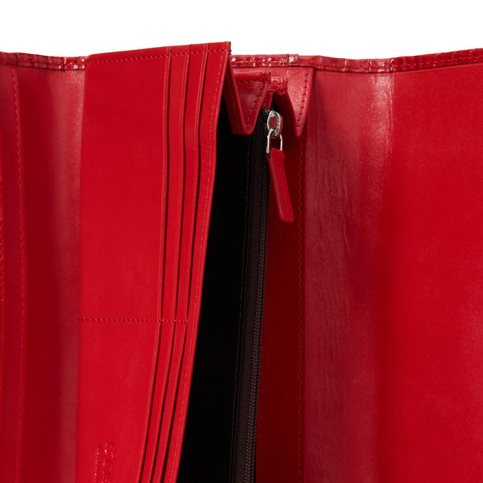 Gem Dandy Accessories Red Genuine Lizard Embossed Leather Wallet