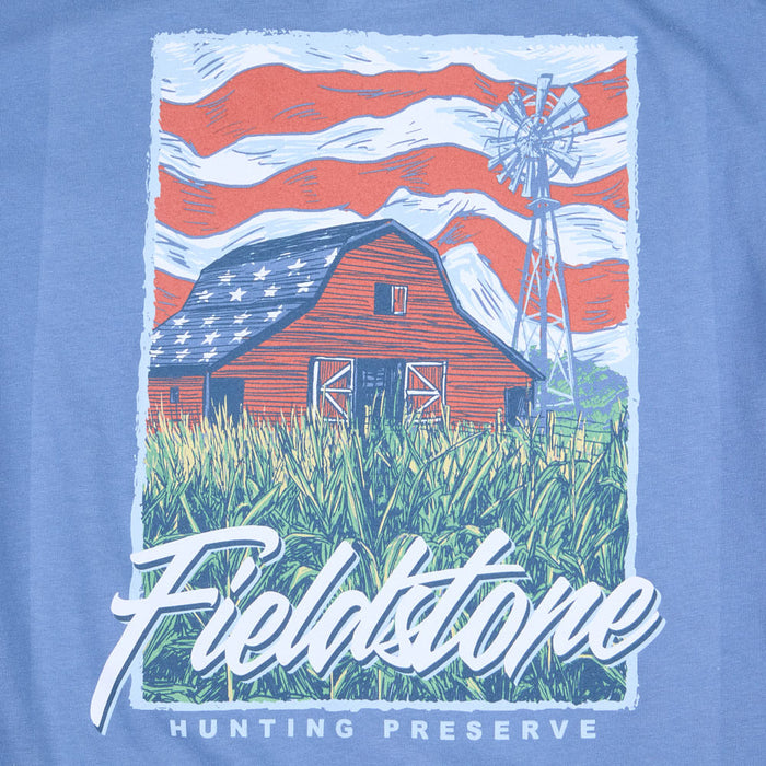 Fieldstone Boy's Blue USA Barn Tee Shirt